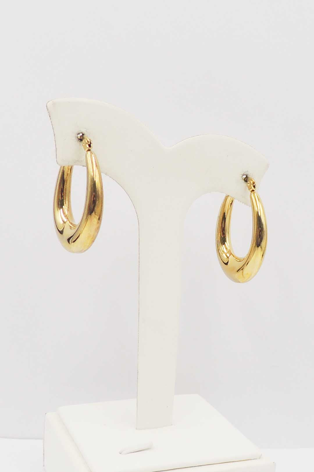 Gold Teardrop Metal 1.5" Hoop Earring