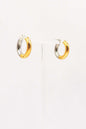 Stainless Steel Two Tone Silver and Gold Huggie Hoop Earrings