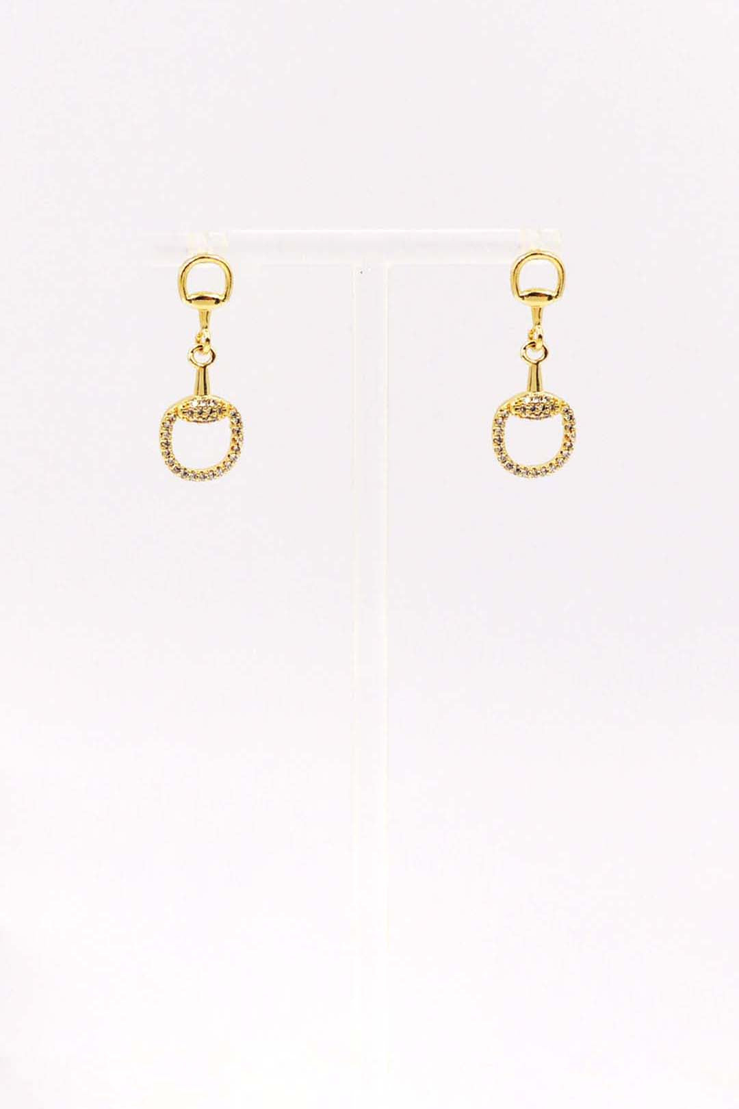 Horse Bit Gold 1" Earrings