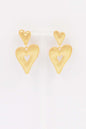 Double Puffy Heart 2" Stud Earring