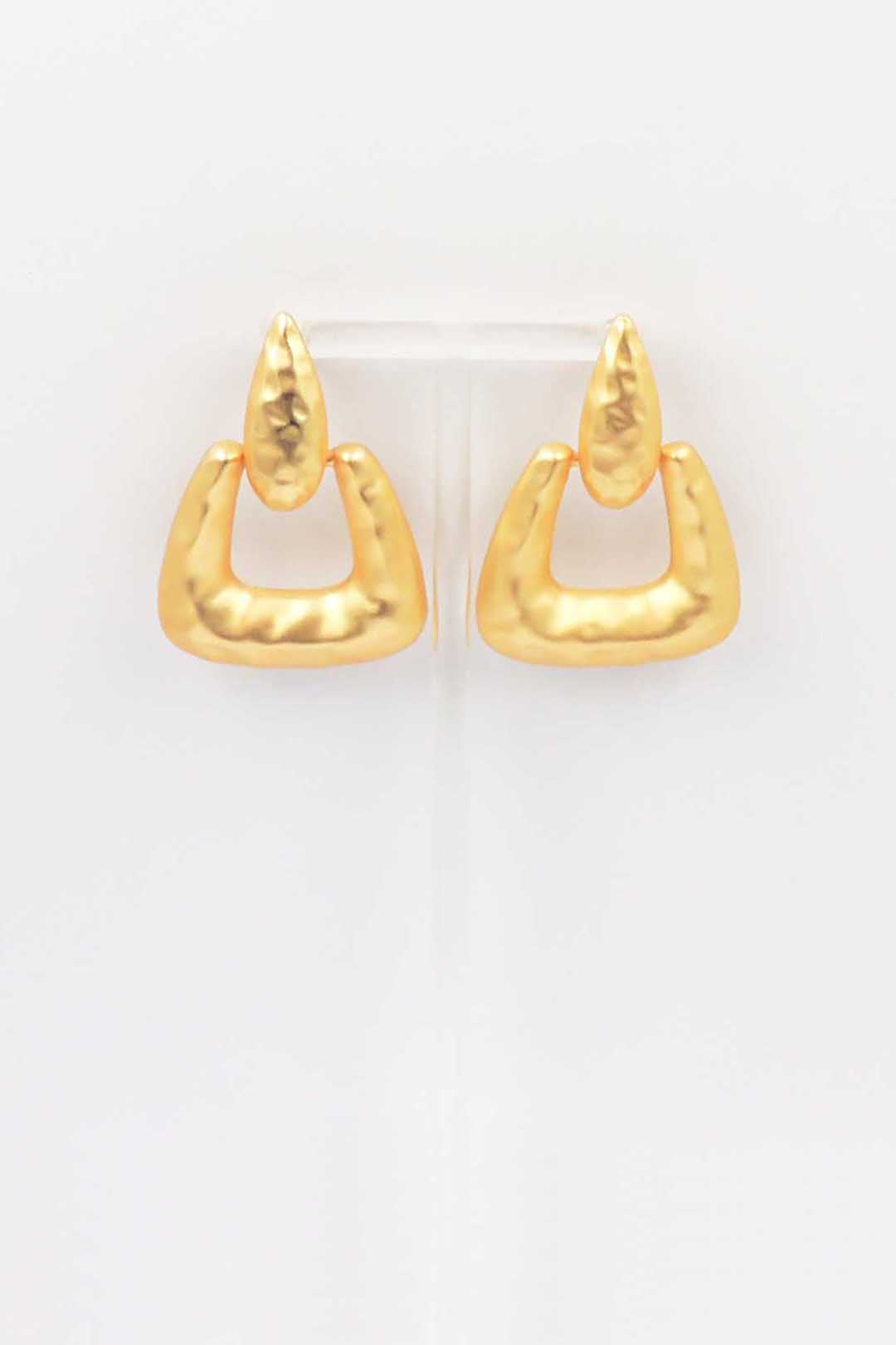 Hammered Chunky Circle 1.75" Stud Earring
