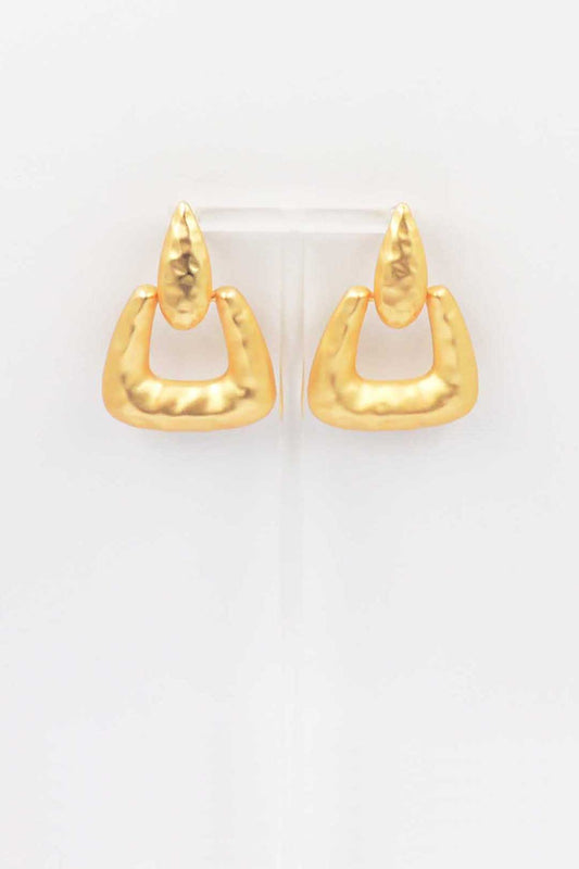 Hammered Chunky Circle 1.75" Stud Earring