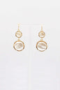 Freshwater Coin Pearl Double Drop Fishhook Earring
