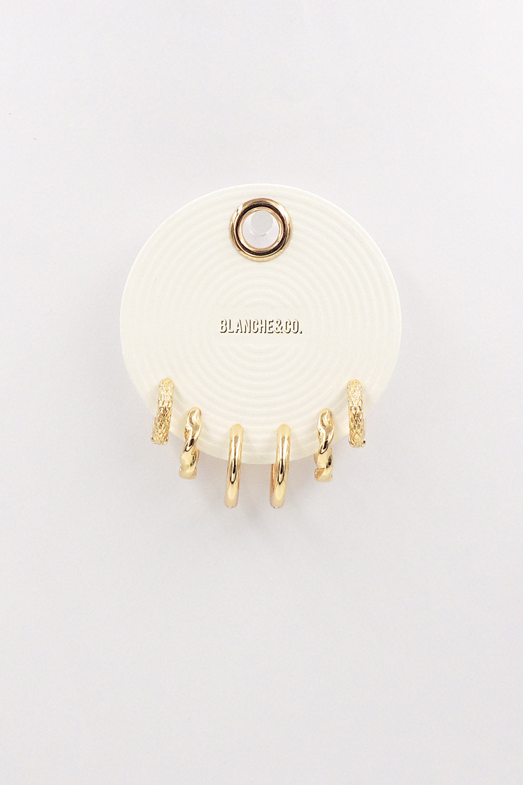 Set of Three Textured Huggie Hoops Earring