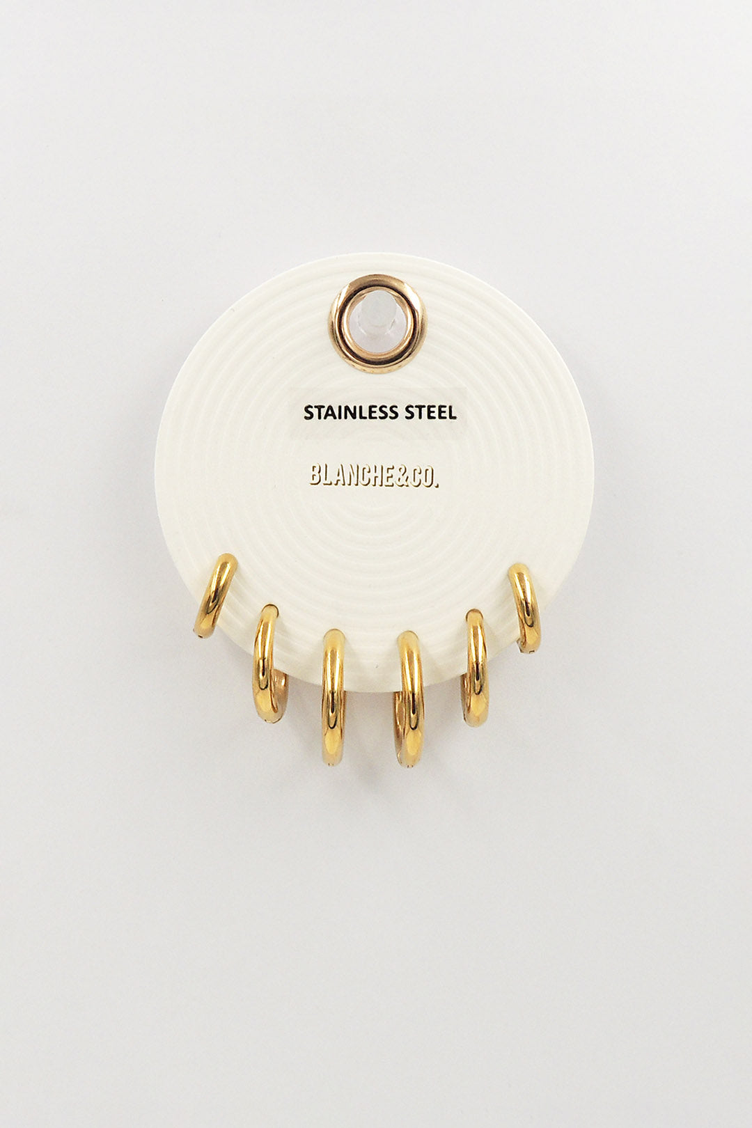 Stainless Steel Set of 3 Graduated Huggie Hoop Earrings