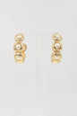 Geometric Gold 1" Hoop with Pearl Accents