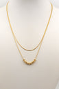 Stainless Steel Double Layered Beaded 16"-18" Necklace
