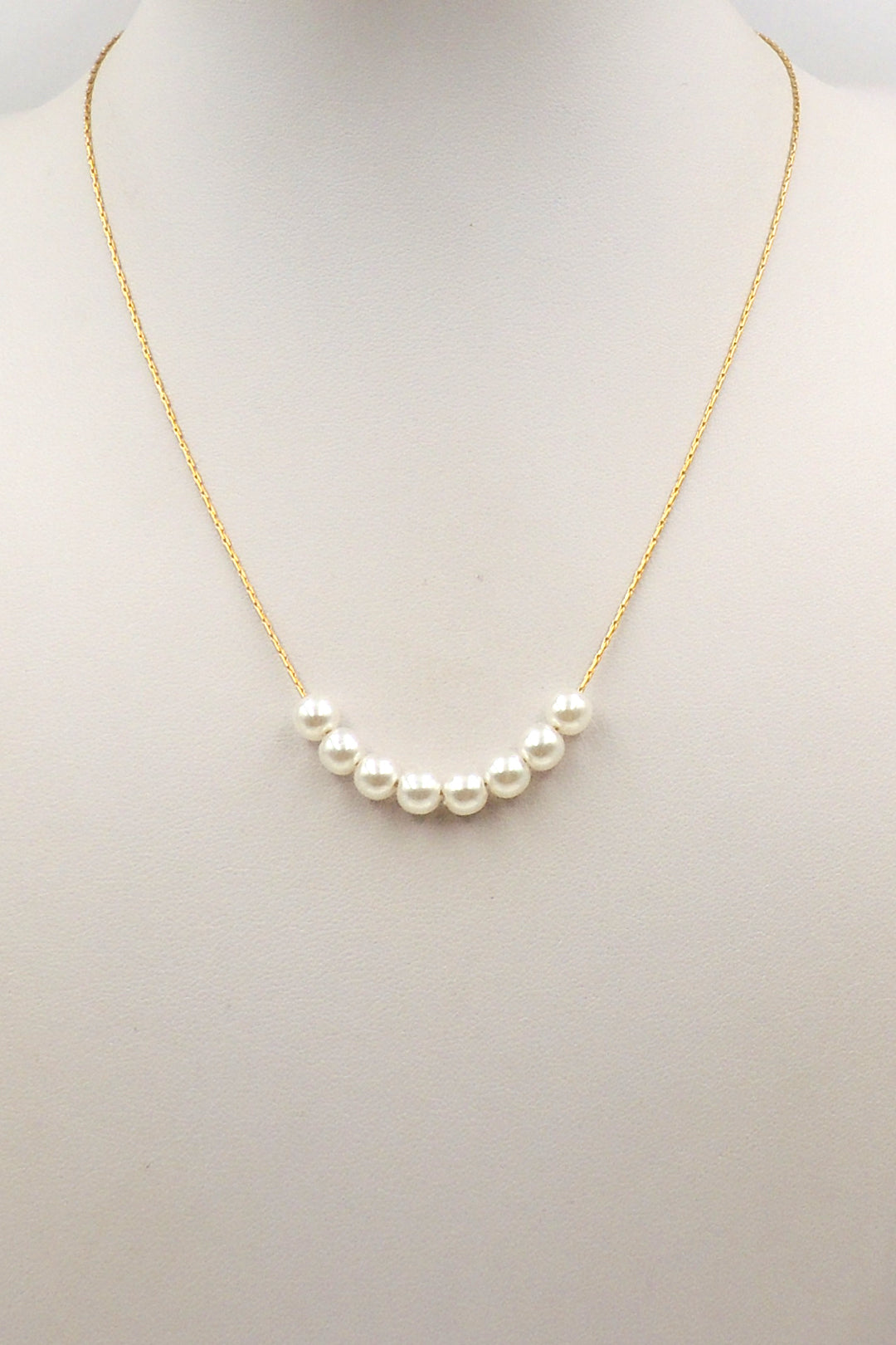 Stainless Steel with Pearl Beaded 16"-18" Necklace