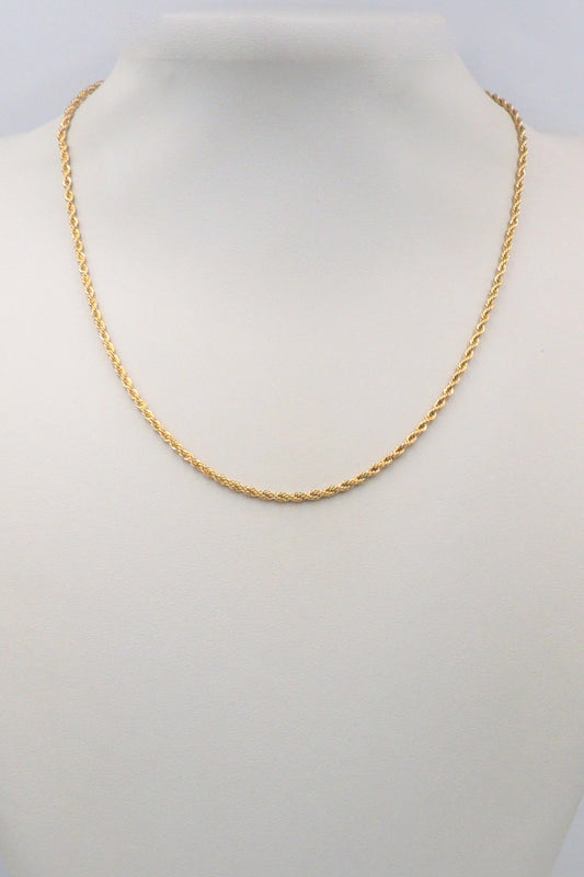 Stainless Steel Twisted Thin Chain 16"-18" Necklace