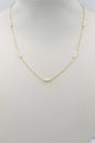Stainless Steel Chain with Three Small Pearls 16"-18" Necklace