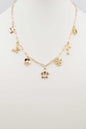 Gold Flower and Butterfly Charm 16"-18" Necklace