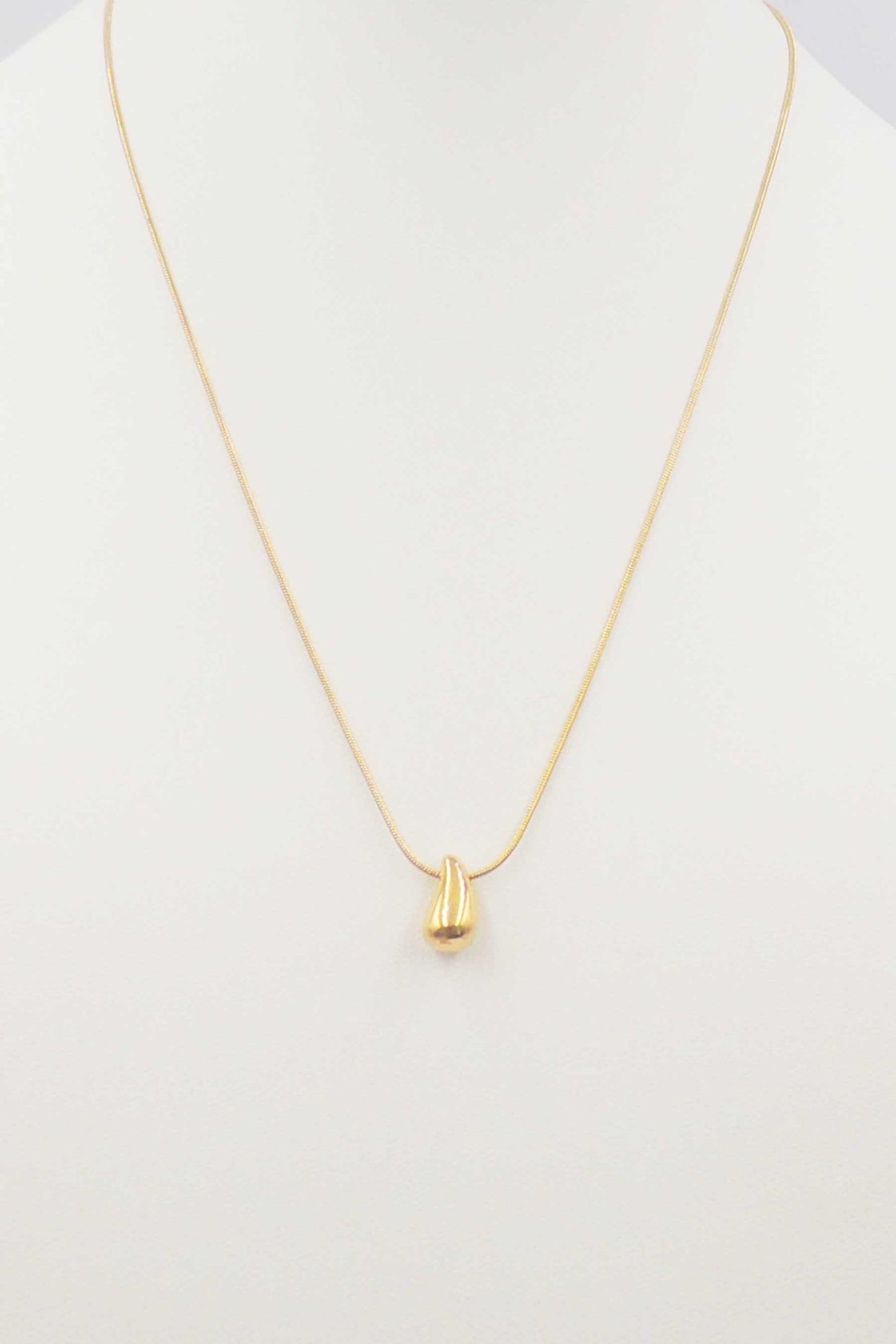 Stainless Steel Gold Chain with Small Teardrop 16"-18" Necklace