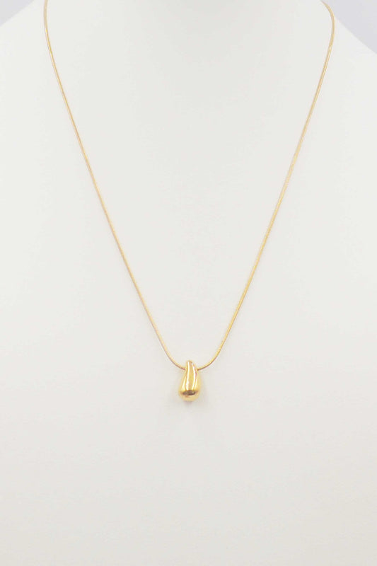 Stainless Steel Gold Chain with Small Teardrop 16"-18" Necklace