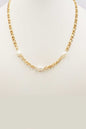 Stainless Steel Gold Chain with Freshwater Pearl 16"-18" Necklace