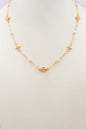 Gold Beaded Clover with Pearls 16"-18" Necklace