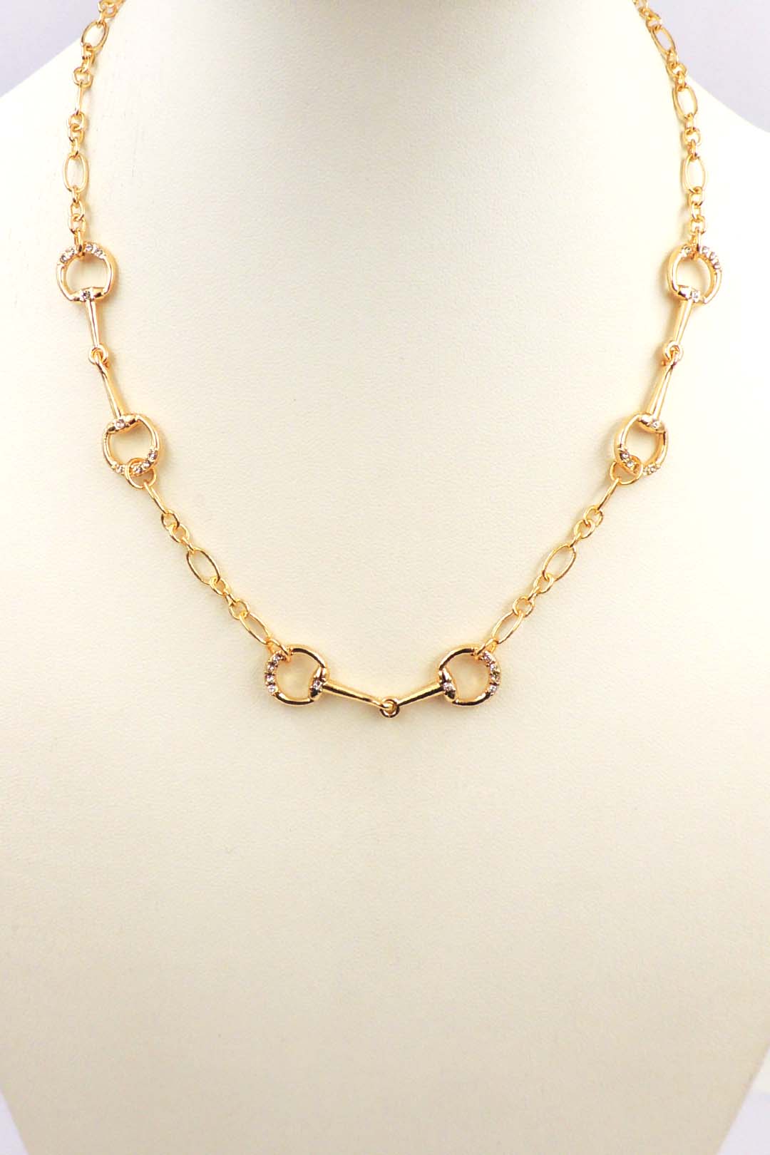 Gold Horse Bit 16"-18" Necklace
