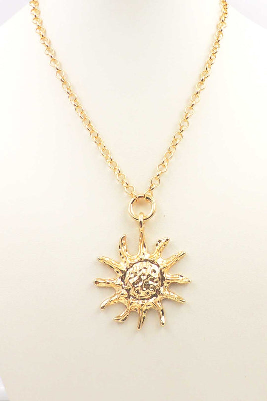 Gold Chain with Sunburt 16"-18" Necklace