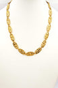 Hammered Textured Gold Ovals 16"-18" Necklace