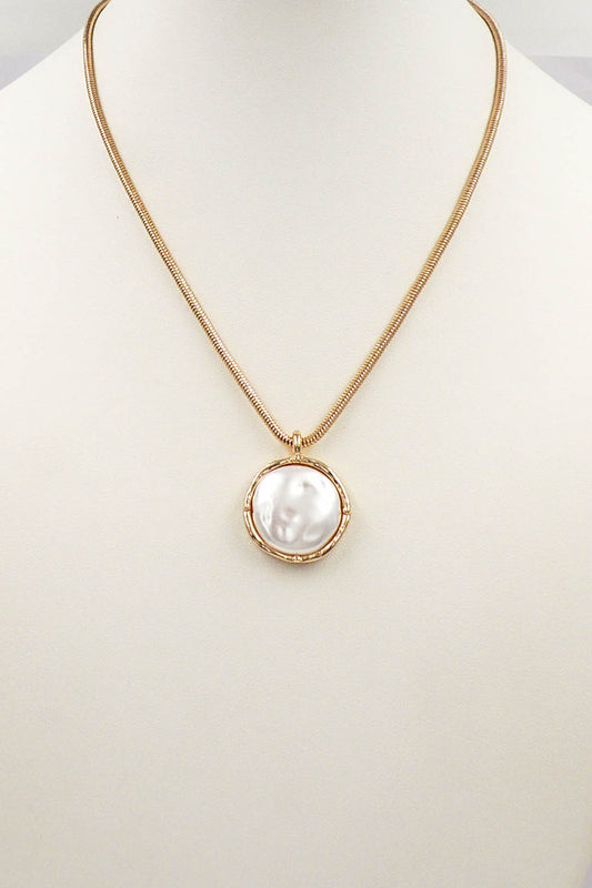 Gold Chain Cord 16"-18" Necklace with Freshwater Pearl Charm