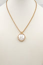 Gold Chain Cord 16"-18" Necklace with Freshwater Pearl Charm