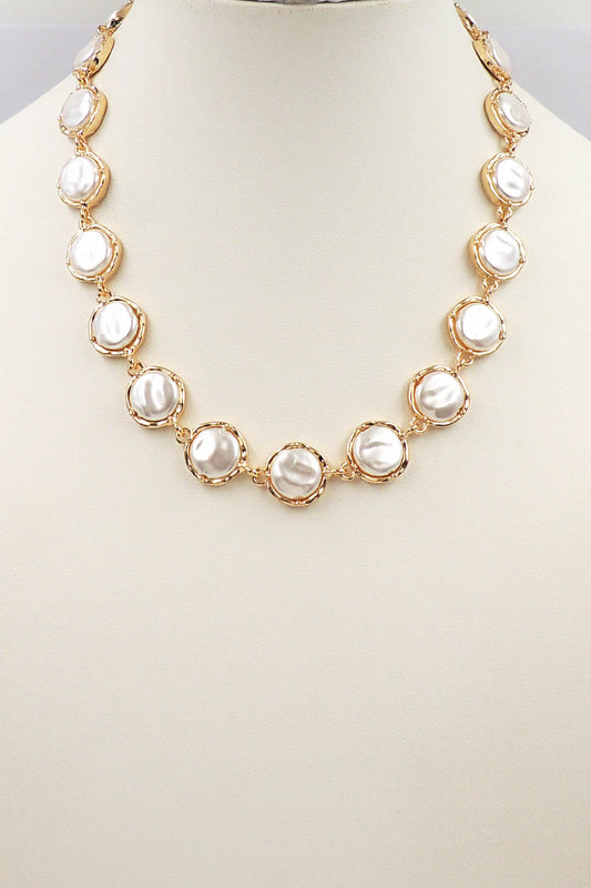Gold Chain Cord 16"-18" Necklace with Freshwater Pearl Charm