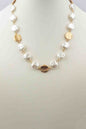 Freshwater Pearl and Gold Nugget 16"-18" Necklace