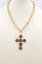 Gold Chain with Brown Freshwater Coin Pearl 16"-18" Necklace