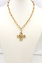 Hammered Gold Chain with Hammered Cross 16"-18" Necklace