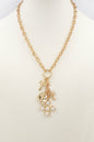 Gold Chain with Pearl Cross and Cross Charms 16"-18" Necklace