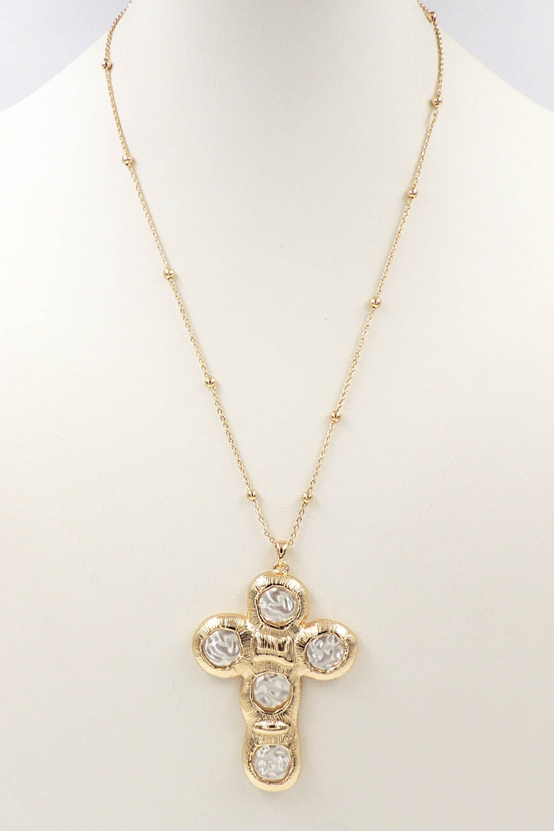 Gold Chain with Coin Pearl and Gold 16"-18" Necklace