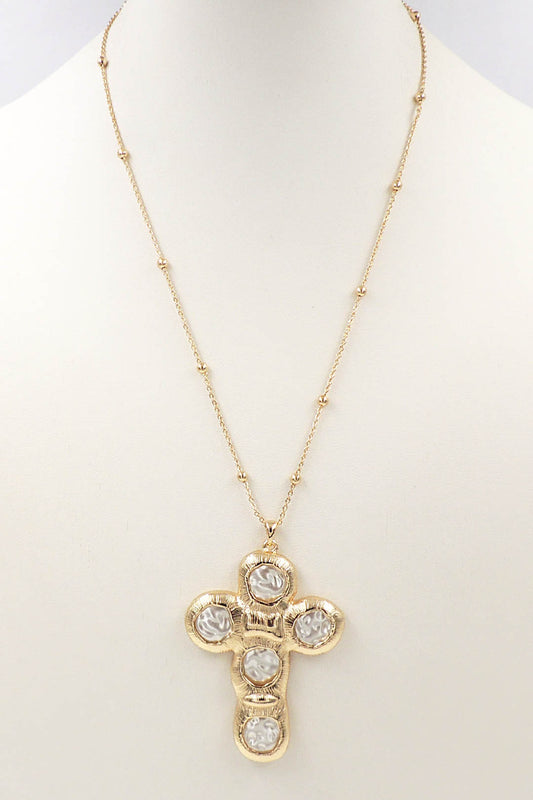 Gold Chain with Coin Pearl and Gold 16"-18" Necklace