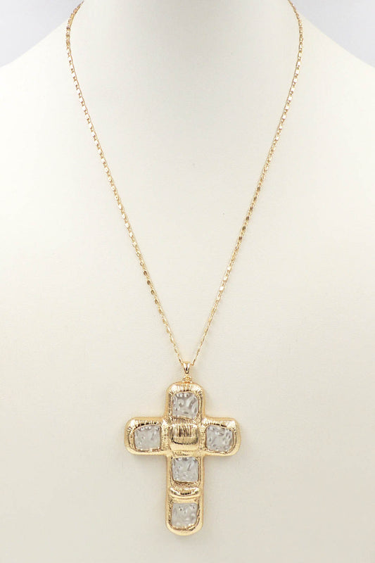 Gold Chain with Squared Pearl and Gold 16"-18" Necklace