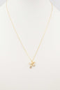 18K Gold Dipped Rhinestone Bow 16"-18" Necklace