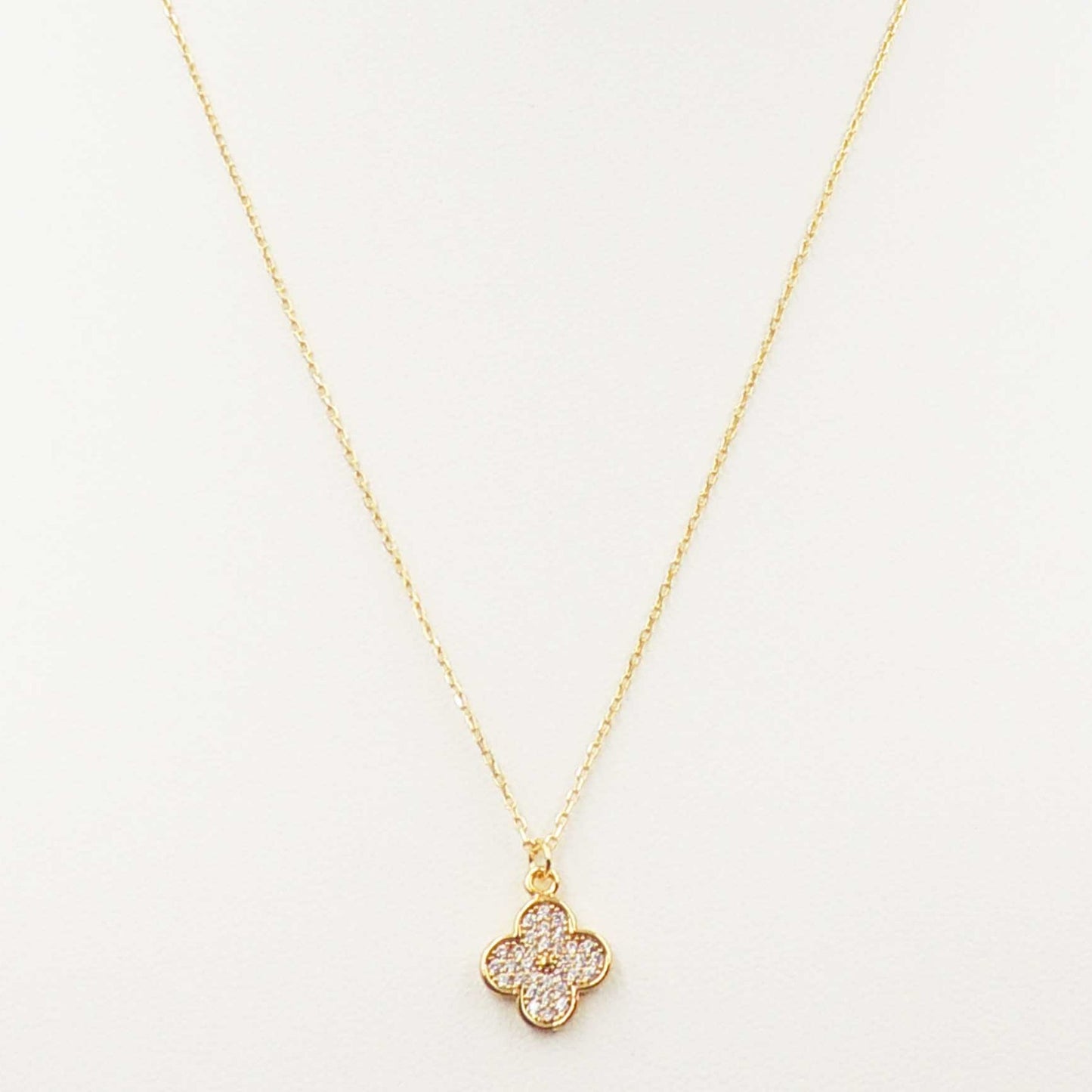 18K Gold Dipped Small Clover 16"-18" Necklace