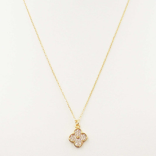 18K Gold Dipped Small Clover 16"-18" Necklace