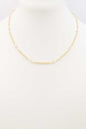 Gold Beaded Chain with CZ Stationed Accents 16"-18" Necklace