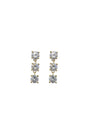 Triple 3 Circle CZ 1" Drop Earring