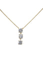 Gold Triple CZ Drop 16"-18" Necklace