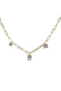18K Gold Chain with Clear Rhinestone 16"-18" Necklace