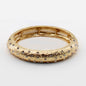 Textured Gold Stretch Bracelet with Small Rhinestone Accents