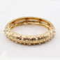 Textured Gold Stretch Bracelet with Small Pearl Accents