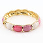 Pink Multi Color Resin Marbled .5" and Gold Bangle Bracelet