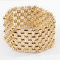 Gold Woven Textured Stretch Bracelet