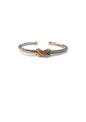 Silver Wired Cuff with Gold X Design Bracelet