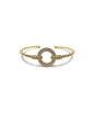 Gold Rhinestone Open Circle Wired Cuff Bracelet