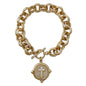 Gold Layered Chain with Gold and Silver Cross Charm 7.5" Bracelet