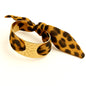 Cheetah Print Scarf Tie Bracelet with Gold Accents