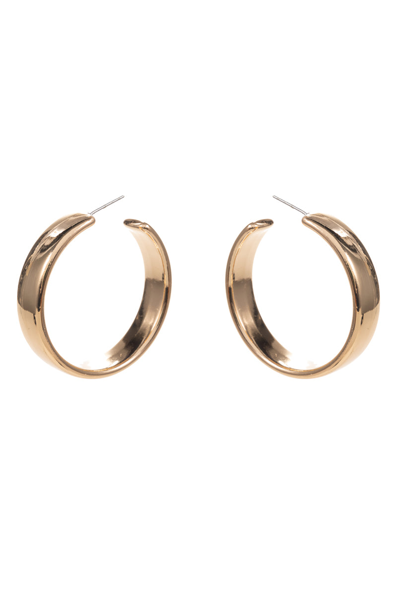 Gold Metal Lightweight 1.75" Hoop Earring