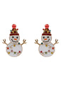 White Snowman Acrylic 1.75" Earring