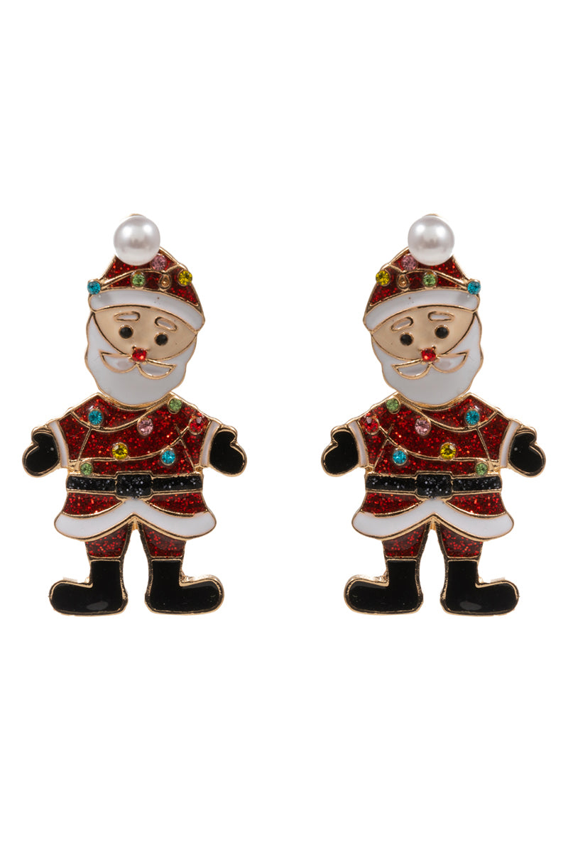 Red Santa Claus Acrylic 1.75" Earring